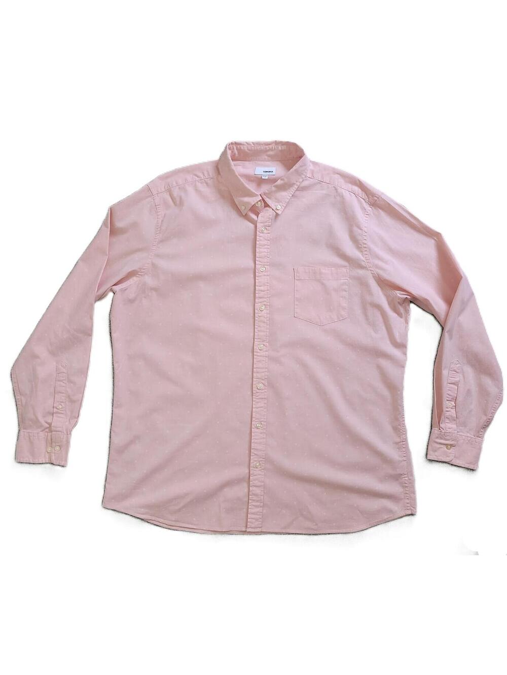Sonoma Men’s XXL Pink Button Shirt Stretch Cotton Long Sleeve Micro Design